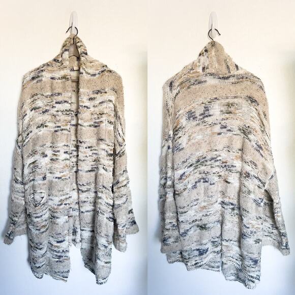 Moth Anthropologie Chunky Knit Sweater Cardigan Oversized Medium L Beige Boho - Picture 1 of 9